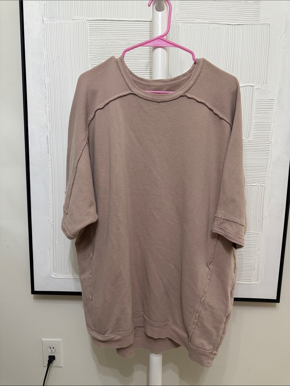 We the Free Mari Muscle pullover Mini Dress Dusty Plum Oversized Sweatshirt boho - Picture 10 of 13